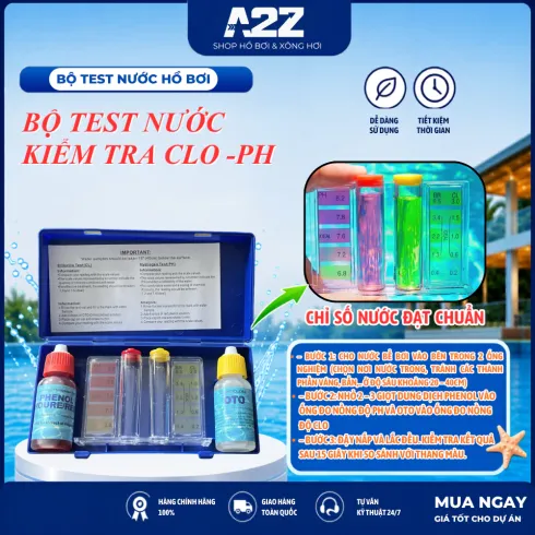 Bộ Test Thử Nước Hồ Bơi, test pH và Clo, hộp thử nước bể bơi, bộ test ph clo,test nước.